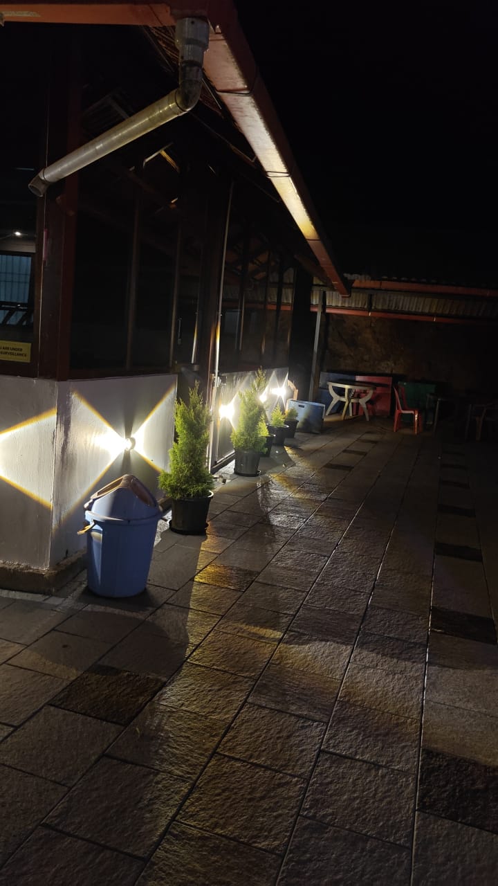 Lit Pathway at Night